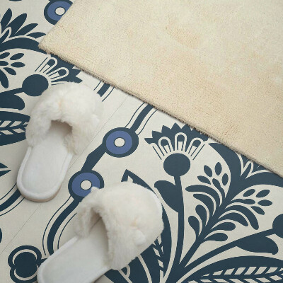 Rechteckige wandpaneel Blumenmotiv mit grünen Blättern