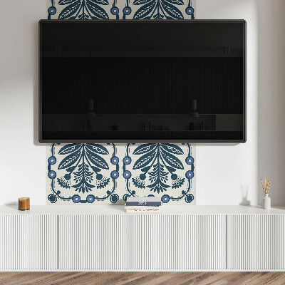 Rechteckige wandpaneel Blumenmotiv mit grünen Blättern