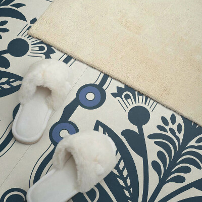 Rechteckige wandpaneel Blumenmotiv mit grünen Blättern