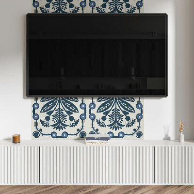 Rechteckige wandpaneel Blumenmotiv mit grünen Blättern