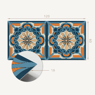 Rechteckige wandpaneel selbstklebend Florales Mandala in harmonischen Kreisen