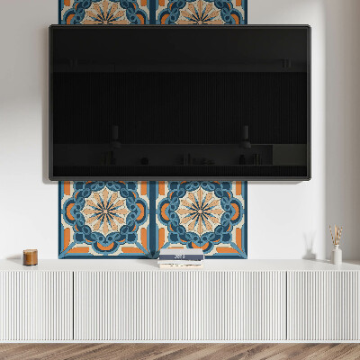 Rechteckige wandpaneel selbstklebend Florales Mandala in harmonischen Kreisen