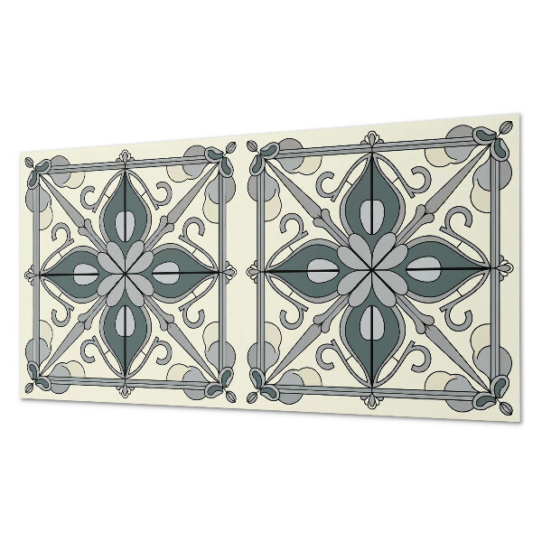 Rechteckige wandpaneel selbstklebend Blumenmotiv mit dekorativen Details