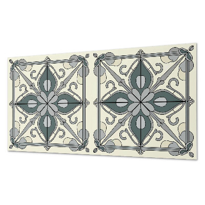 Rechteckige wandpaneel selbstklebend Blumenmotiv mit dekorativen Details