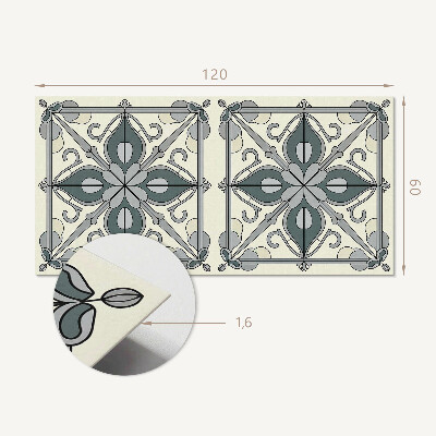 Rechteckige wandpaneel selbstklebend Blumenmotiv mit dekorativen Details