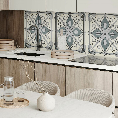 Rechteckige wandpaneel selbstklebend Blumenmotiv mit dekorativen Details