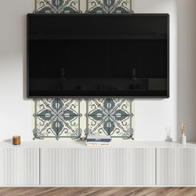 Rechteckige wandpaneel selbstklebend Blumenmotiv mit dekorativen Details