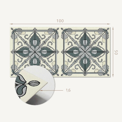Rechteckige wandpaneel selbstklebend Blumenmotiv mit dekorativen Details