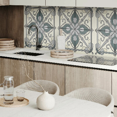 Rechteckige wandpaneel selbstklebend Blumenmotiv mit dekorativen Details