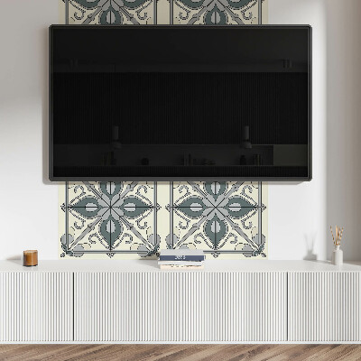 Rechteckige wandpaneel selbstklebend Blumenmotiv mit dekorativen Details
