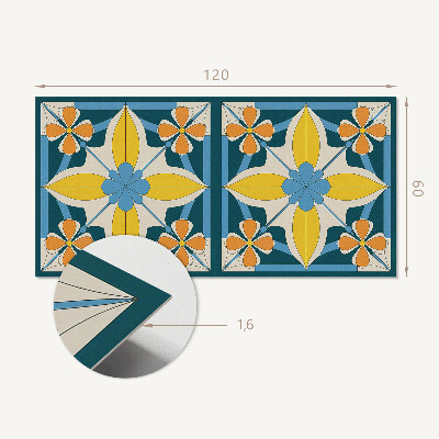 Rechteckige wandverkleidung innen Florale Geometrie