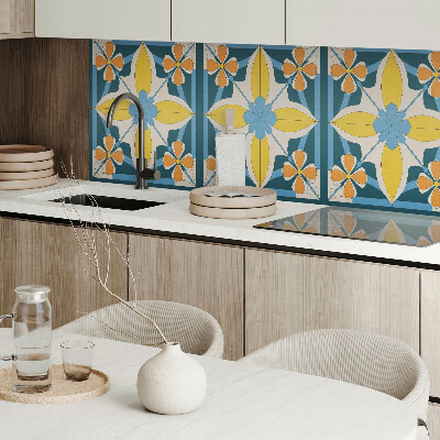 Rechteckige wandverkleidung innen Florale Geometrie