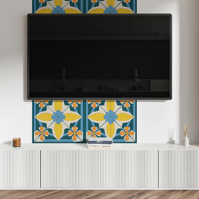 Rechteckige wandverkleidung innen Florale Geometrie