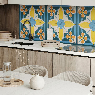 Rechteckige wandverkleidung innen Florale Geometrie