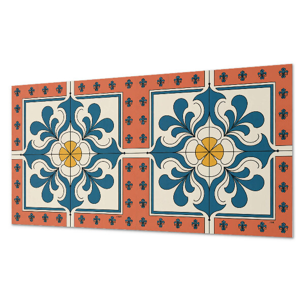 Rechteckige wandpaneel selbstklebend Blumenmotiv im Folk-Stil