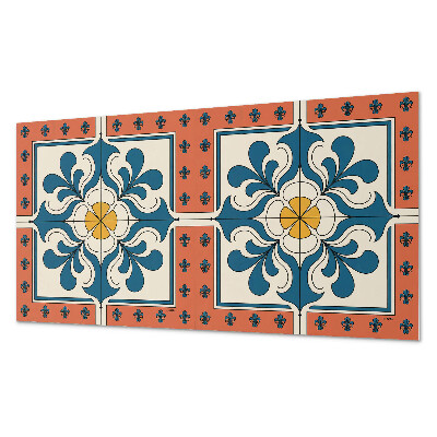 Rechteckige wandpaneel selbstklebend Blumenmotiv im Folk-Stil