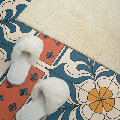 Rechteckige wandpaneel selbstklebend Blumenmotiv im Folk-Stil