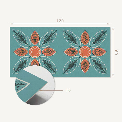 Rechteckige wandpaneel Blumenmotiv mit grünen Blättern