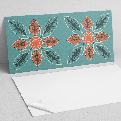 Rechteckige wandpaneel Blumenmotiv mit grünen Blättern
