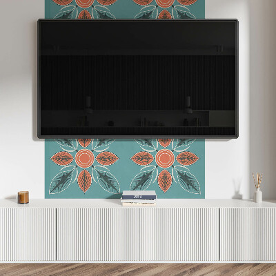 Rechteckige wandpaneel Blumenmotiv mit grünen Blättern
