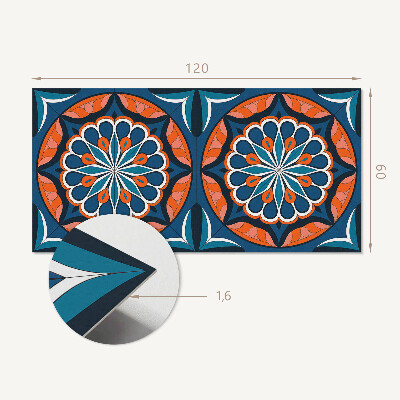 Rechteckige wandpaneel selbstklebend Mandala mit Blättermuster