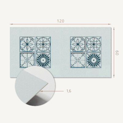 Rechteckige wandverkleidung innen Gekachelte Muster im geometrischen Stil
