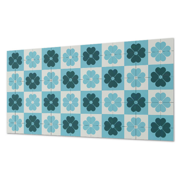 Rechteckige wandpaneel selbstklebend Kariertes Blumenmotiv