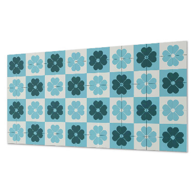 Rechteckige wandpaneel selbstklebend Kariertes Blumenmotiv
