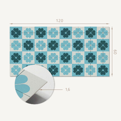 Rechteckige wandpaneel selbstklebend Kariertes Blumenmotiv