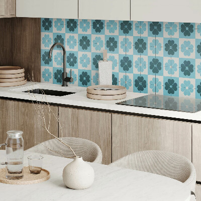 Rechteckige wandpaneel selbstklebend Kariertes Blumenmotiv