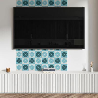 Rechteckige wandpaneel selbstklebend Kariertes Blumenmotiv