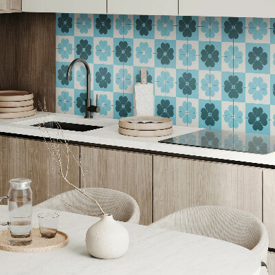 Rechteckige wandpaneel selbstklebend Kariertes Blumenmotiv