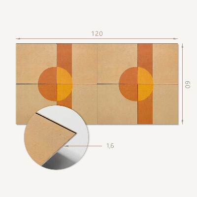 Rechteckige wandpaneel selbstklebend Modernes geometrisches Formenmotiv
