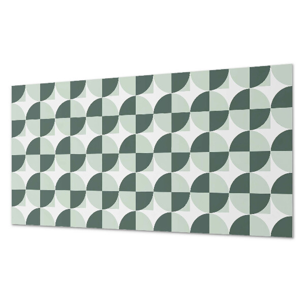 Rechteckige wandverkleidung innen Kreise und Quadrate im geometrischen Stil