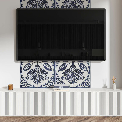 Rechteckige wandpaneel selbstklebend Blumenmotiv im Keramikstil