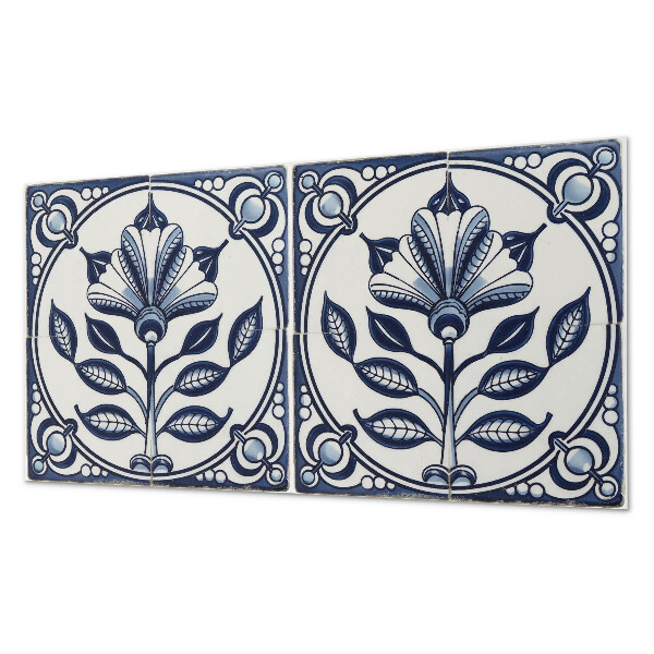 Rechteckige wandpaneel Blumenmotiv auf der Fliese