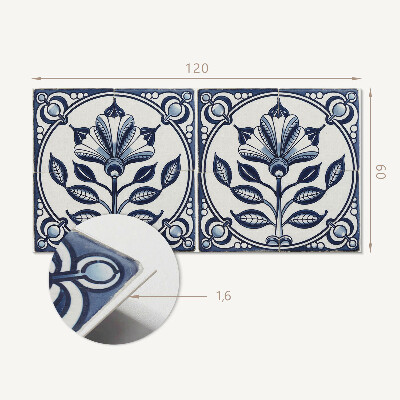Rechteckige wandpaneel Blumenmotiv auf der Fliese