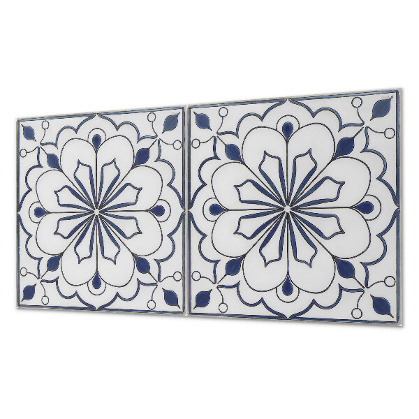 Rechteckige wandverkleidung innen Blumenmotiv im Keramikstil