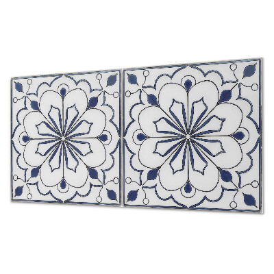 Rechteckige wandverkleidung innen Blumenmotiv im Keramikstil