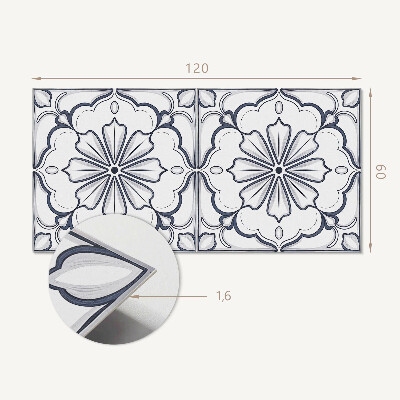 Rechteckige wandpaneel Blumenmotiv auf der Fliese