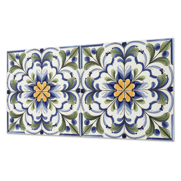 Rechteckige wandverkleidung innen Blumenmotiv im Keramik-Stil