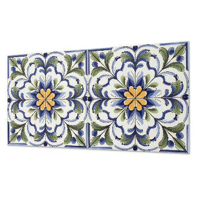 Rechteckige wandverkleidung innen Blumenmotiv im Keramik-Stil
