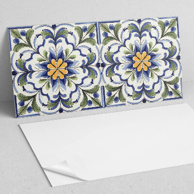 Rechteckige wandverkleidung innen Blumenmotiv im Keramik-Stil