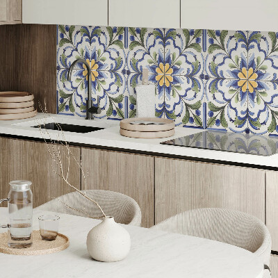 Rechteckige wandverkleidung innen Blumenmotiv im Keramik-Stil