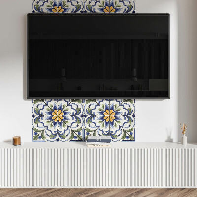 Rechteckige wandverkleidung innen Blumenmotiv im Keramik-Stil