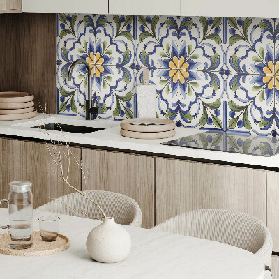 Rechteckige wandverkleidung innen Blumenmotiv im Keramik-Stil