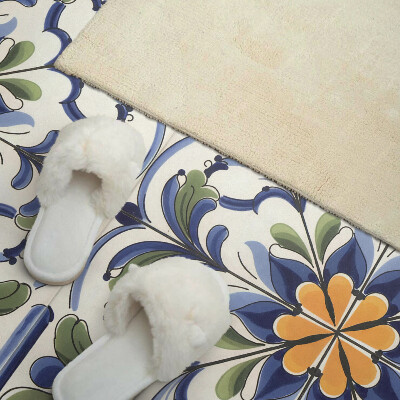 Rechteckige wandverkleidung innen Blumenmotiv im Keramik-Stil