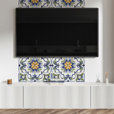 Rechteckige wandverkleidung innen Blumenmotiv im Keramik-Stil