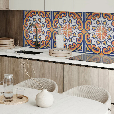Rechteckige wandpaneel Blumenmotiv auf buntem Hintergrund