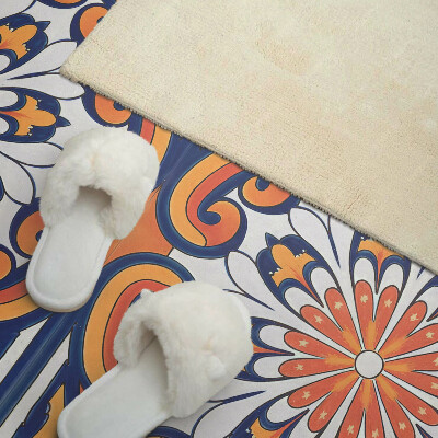 Rechteckige wandpaneel Blumenmotiv auf buntem Hintergrund